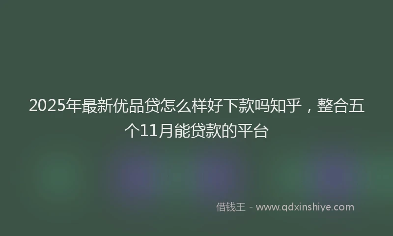 2025年最新优品贷怎么样好下款吗知乎，整合五个11月能贷款的平台