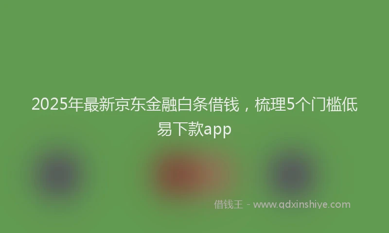 2025年最新京东金融白条借钱，梳理5个门槛低易下款app