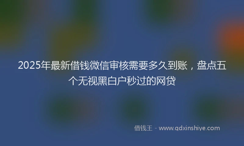 2025年最新借钱微信审核需要多久到账，盘点五个无视黑白户秒过的网贷