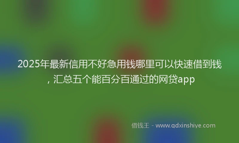 2025年最新信用不好急用钱哪里可以快速借到钱，汇总五个能百分百通过的网贷app