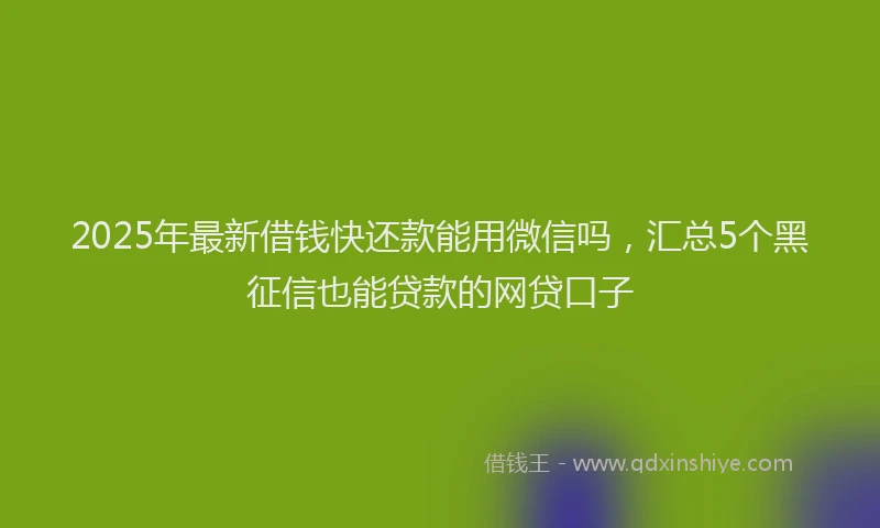 2025年最新借钱快还款能用微信吗，汇总5个黑征信也能贷款的网贷口子