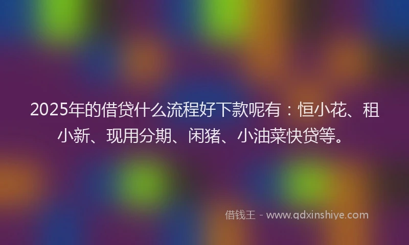 2025年的借贷什么流程好下款呢有：恒小花、租小新、现用分期、闲猪、小油菜快贷等。
