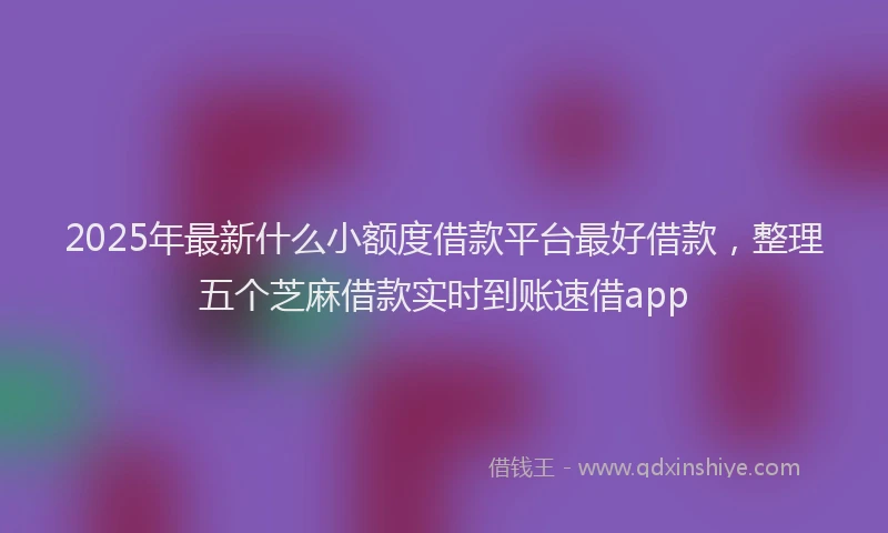 2025年最新什么小额度借款平台最好借款，整理五个芝麻借款实时到账速借app