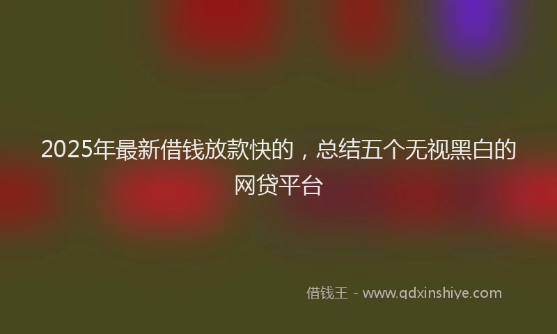 2025年最新借钱放款快的，总结五个无视黑白的网贷平台