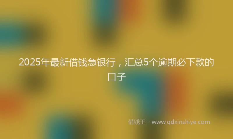 2025年最新借钱急银行，汇总5个逾期必下款的口子