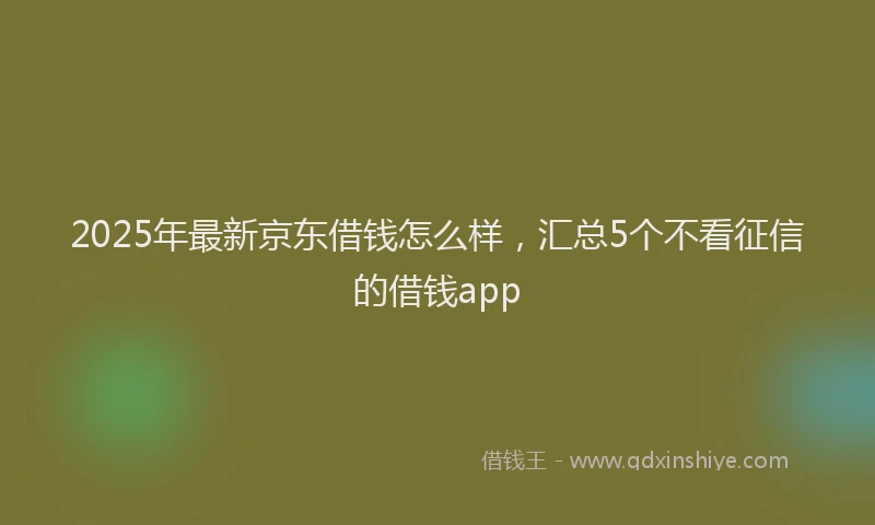 2025年最新京东借钱怎么样，汇总5个不看征信的借钱app