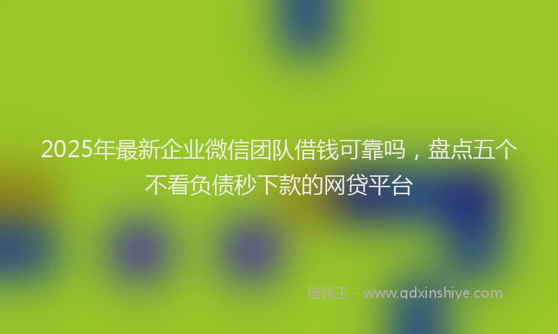 2025年最新企业微信团队借钱可靠吗，盘点五个不看负债秒下款的网贷平台