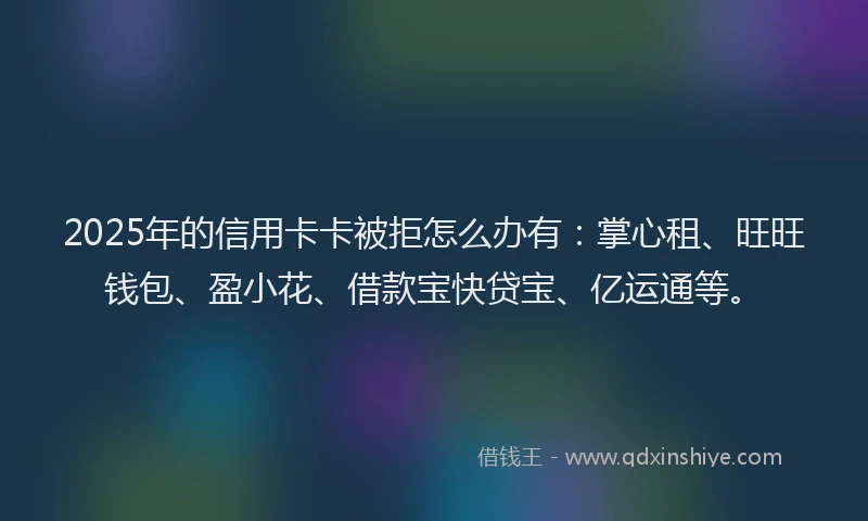 2025年的信用卡卡被拒怎么办有：掌心租、旺旺钱包、盈小花、借款宝快贷宝、亿运通等。