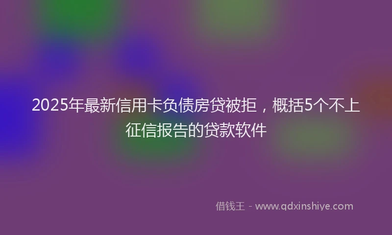 2025年最新信用卡负债房贷被拒，概括5个不上征信报告的贷款软件