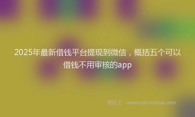 2025年最新借钱平台提现到微信，概括五个可以借钱不用审核的app