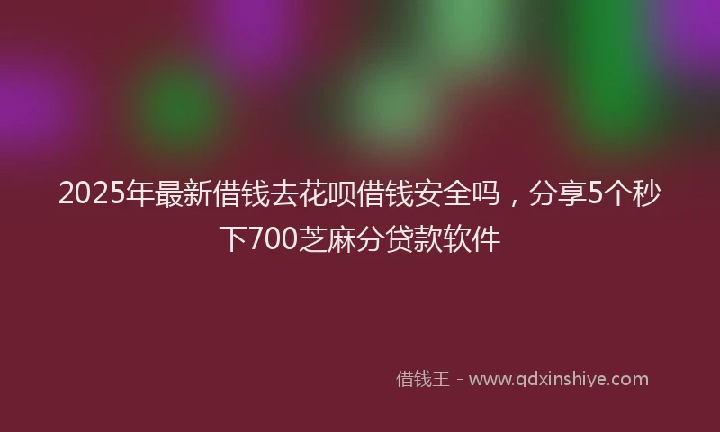 2025年最新借钱去花呗借钱安全吗，分享5个秒下700芝麻分贷款软件