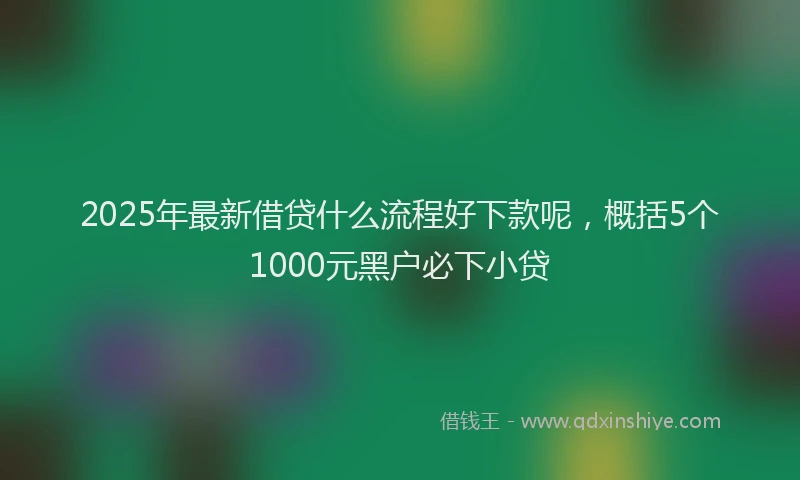 2025年最新借贷什么流程好下款呢，概括5个1000元黑户必下小贷