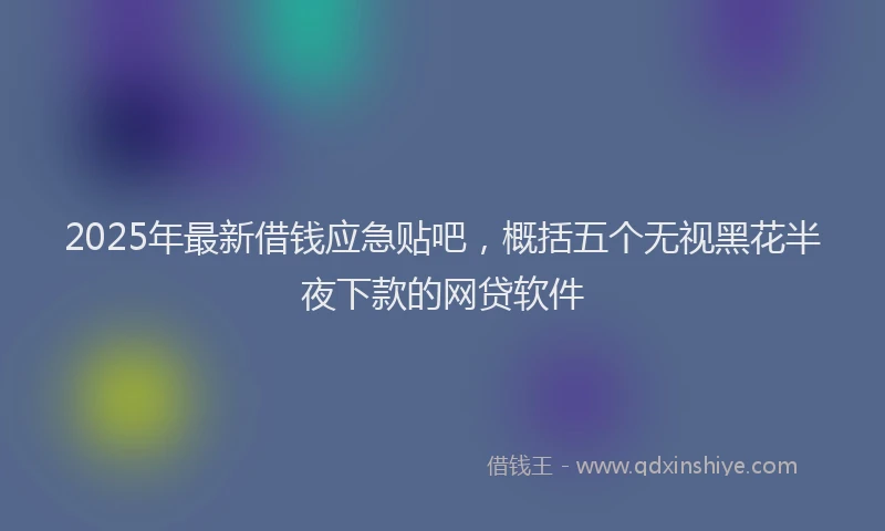 2025年最新借钱应急贴吧，概括五个无视黑花半夜下款的网贷软件