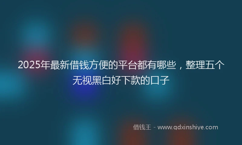 2025年最新借钱方便的平台都有哪些，整理五个无视黑白好下款的口子