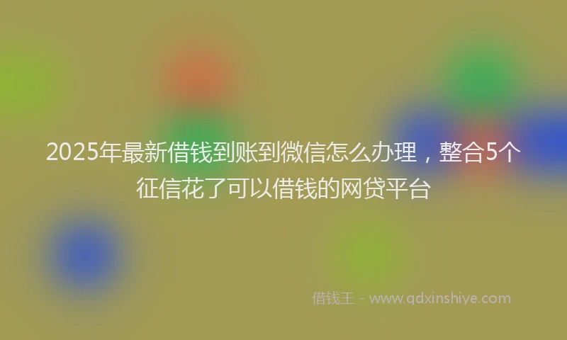 2025年最新借钱到账到微信怎么办理，整合5个征信花了可以借钱的网贷平台