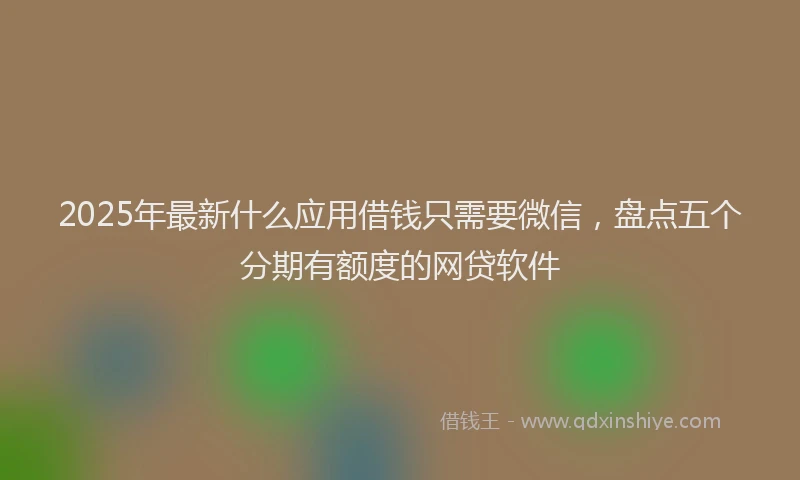 2025年最新什么应用借钱只需要微信，盘点五个分期有额度的网贷软件
