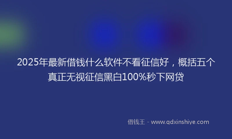2025年最新借钱什么软件不看征信好，概括五个真正无视征信黑白100%秒下网贷
