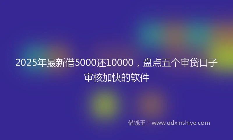 2025年最新借5000还10000，盘点五个审贷口子审核加快的软件
