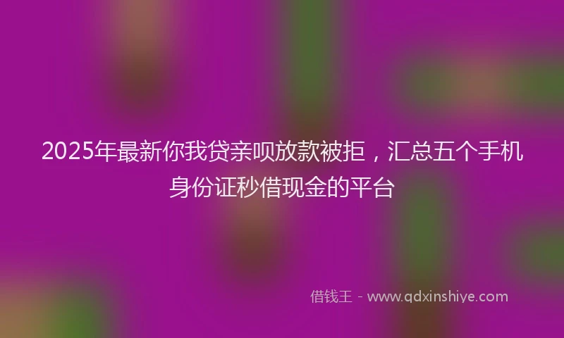 2025年最新你我贷亲呗放款被拒，汇总五个手机身份证秒借现金的平台