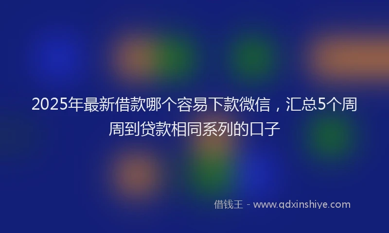 2025年最新借款哪个容易下款微信，汇总5个周周到贷款相同系列的口子