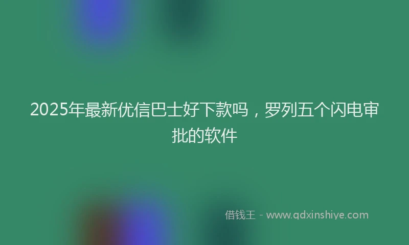 2025年最新优信巴士好下款吗，罗列五个闪电审批的软件