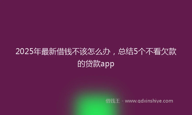 2025年最新借钱不该怎么办，总结5个不看欠款的贷款app