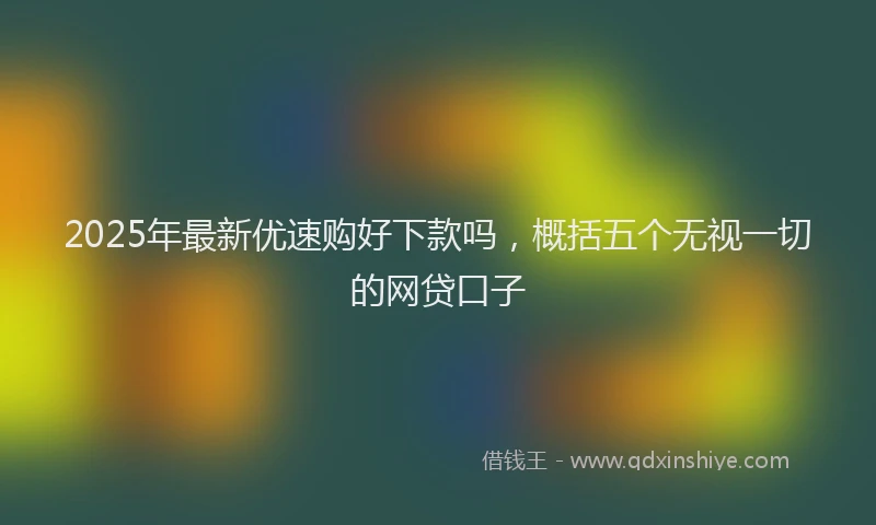 2025年最新优速购好下款吗，概括五个无视一切的网贷口子
