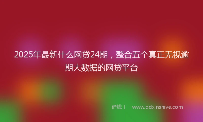 2025年最新什么网贷24期，整合五个真正无视逾期大数据的网贷平台