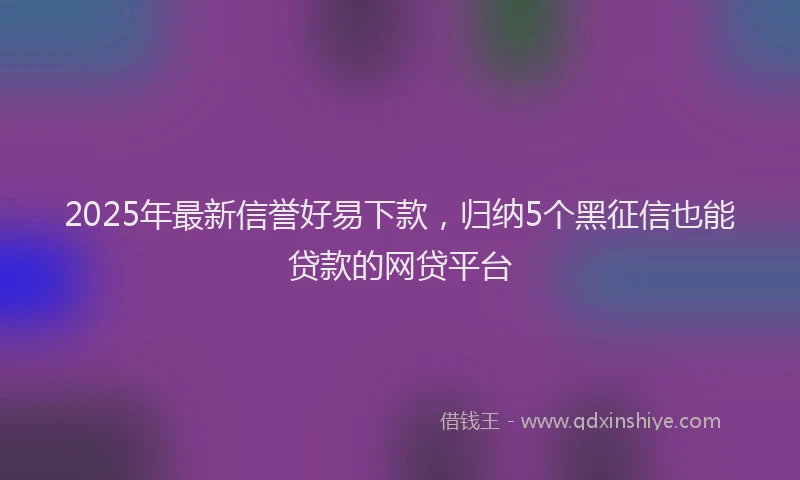 2025年最新信誉好易下款，归纳5个黑征信也能贷款的网贷平台