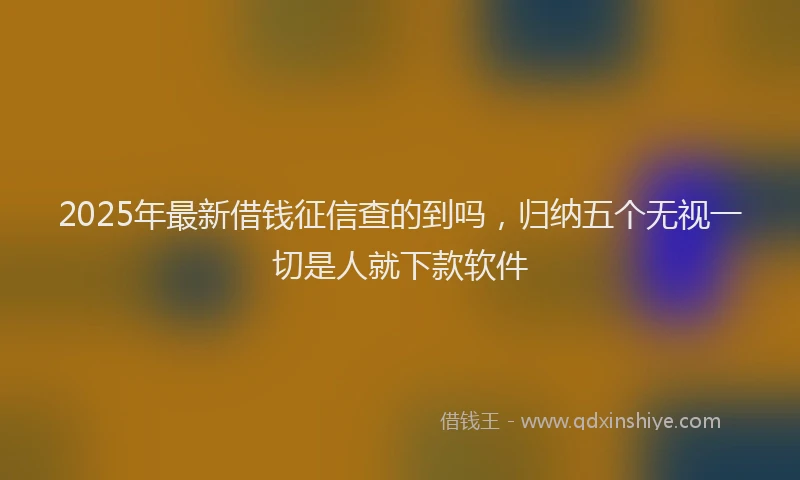 2025年最新借钱征信查的到吗，归纳五个无视一切是人就下款软件