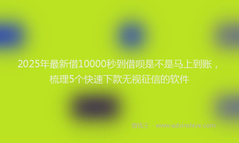 2025年最新借10000秒到借呗是不是马上到账，梳理5个快速下款无视征信的软件