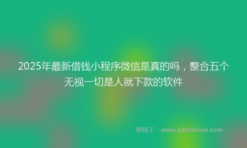 2025年最新借钱小程序微信是真的吗，整合五个无视一切是人就下款的软件