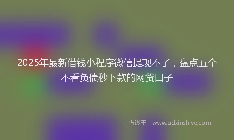 2025年最新借钱小程序微信提现不了，盘点五个不看负债秒下款的网贷口子
