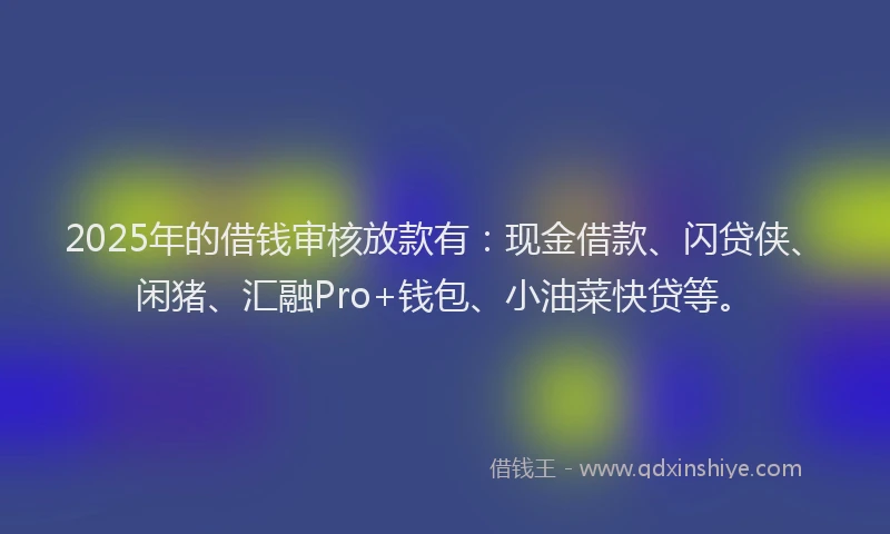 2025年的借钱审核放款有：现金借款、闪贷侠、闲猪、汇融Pro+钱包、小油菜快贷等。