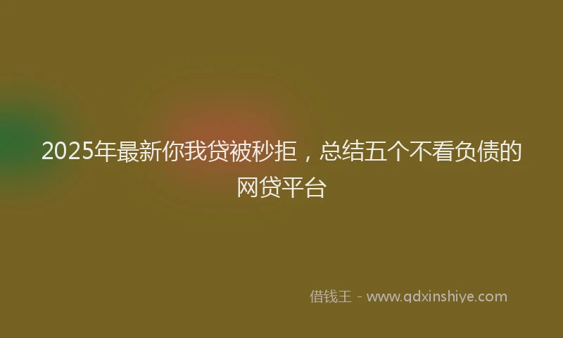 2025年最新你我贷被秒拒，总结五个不看负债的网贷平台