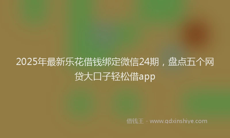 2025年最新乐花借钱绑定微信24期，盘点五个网贷大口子轻松借app