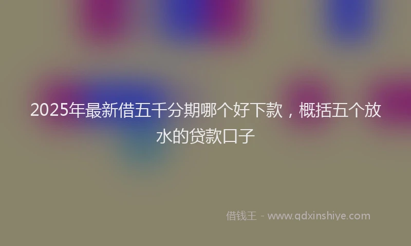 2025年最新借五千分期哪个好下款，概括五个放水的贷款口子