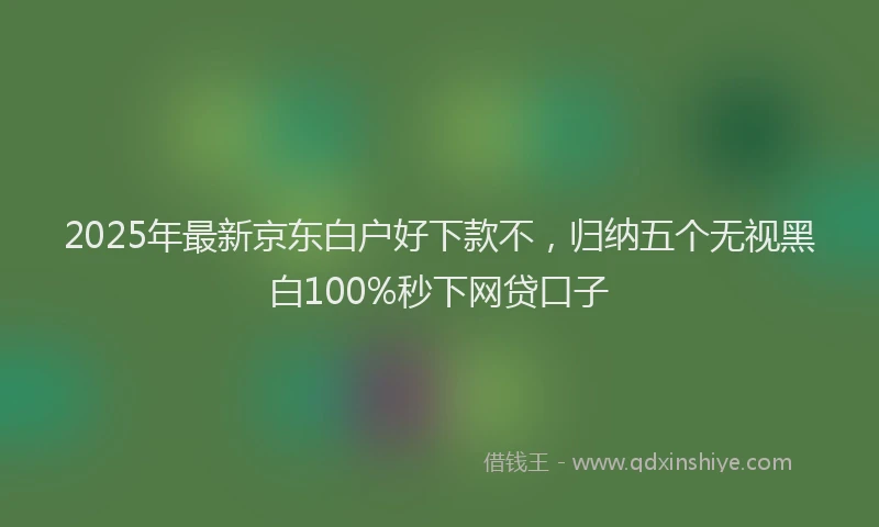 2025年最新京东白户好下款不，归纳五个无视黑白100%秒下网贷口子