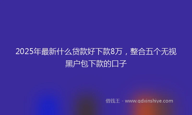 2025年最新什么贷款好下款8万，整合五个无视黑户包下款的口子