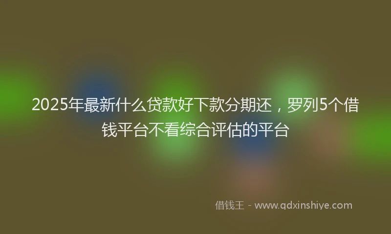 2025年最新什么贷款好下款分期还，罗列5个借钱平台不看综合评估的平台