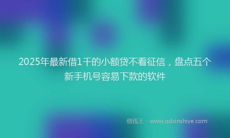 2025年最新借1千的小额贷不看征信，盘点五个新手机号容易下款的软件