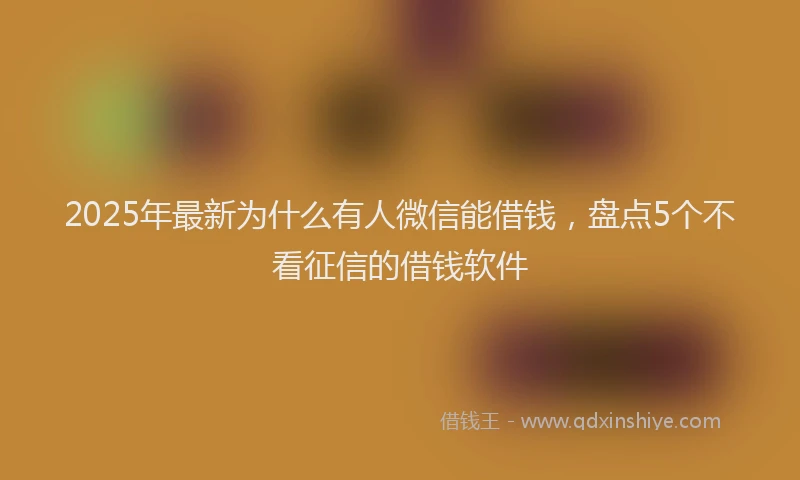 2025年最新为什么有人微信能借钱，盘点5个不看征信的借钱软件