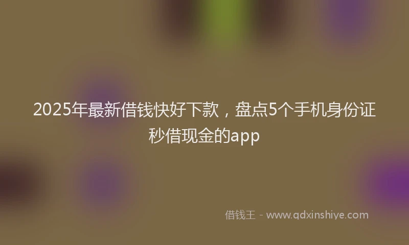 2025年最新借钱快好下款，盘点5个手机身份证秒借现金的app