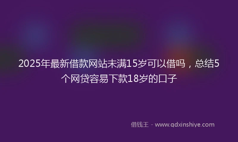 2025年最新借款网站未满15岁可以借吗，总结5个网贷容易下款18岁的口子