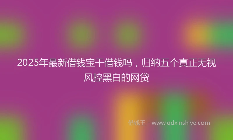 2025年最新借钱宝干借钱吗，归纳五个真正无视风控黑白的网贷