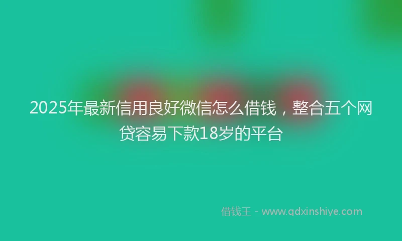 2025年最新信用良好微信怎么借钱，整合五个网贷容易下款18岁的平台