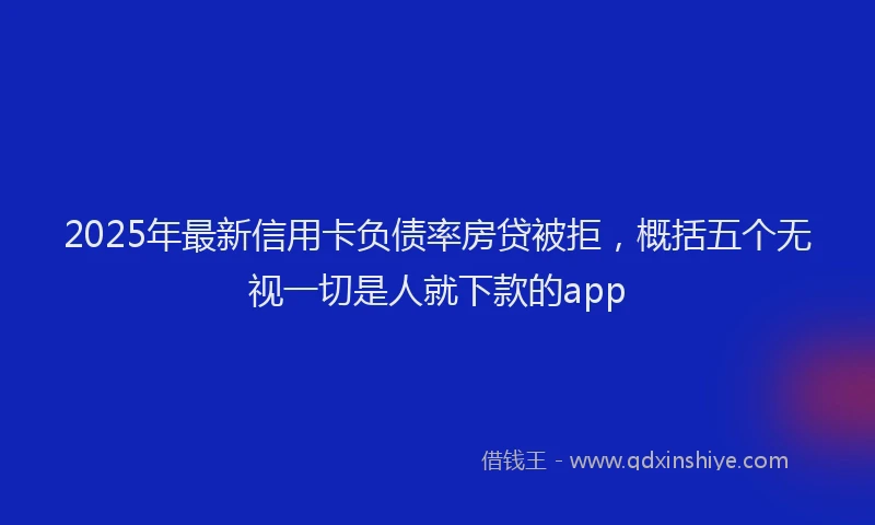 2025年最新信用卡负债率房贷被拒，概括五个无视一切是人就下款的app