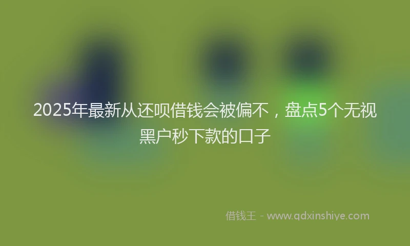 2025年最新从还呗借钱会被偏不，盘点5个无视黑户秒下款的口子