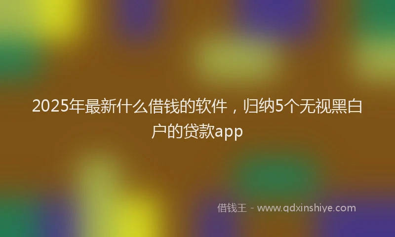 2025年最新什么借钱的软件，归纳5个无视黑白户的贷款app