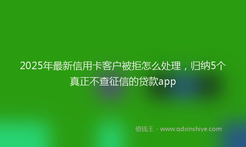 2025年最新信用卡客户被拒怎么处理，归纳5个真正不查征信的贷款app